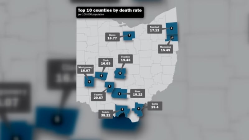 Data from the Ohio Attorney General’s office shows more Ohioans died from an opioid overdose...