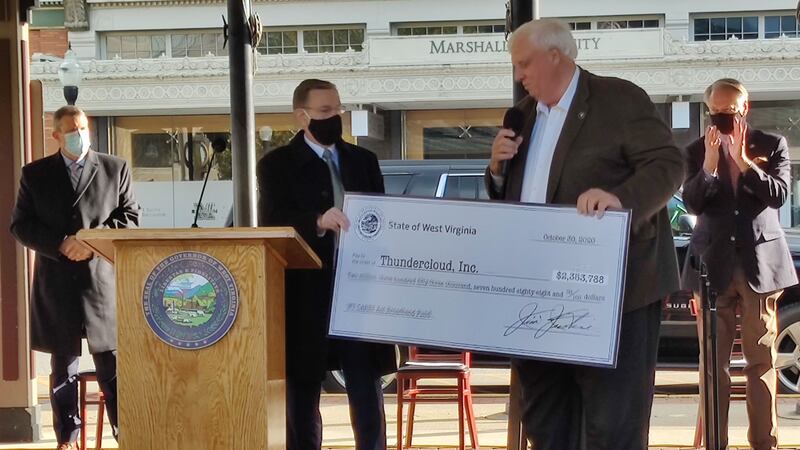 W.Va. Gov. Justice presents $2.3 million matching grant to Thundercloud broadband project