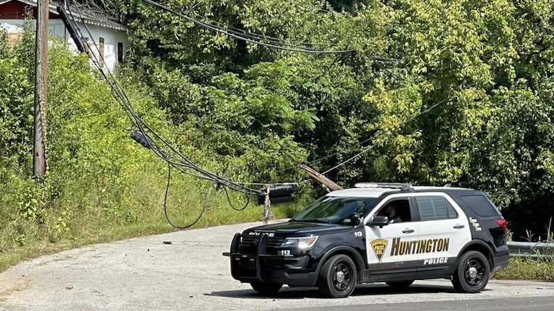 Officers say they had to cut the lines in half to remove them from the road.
